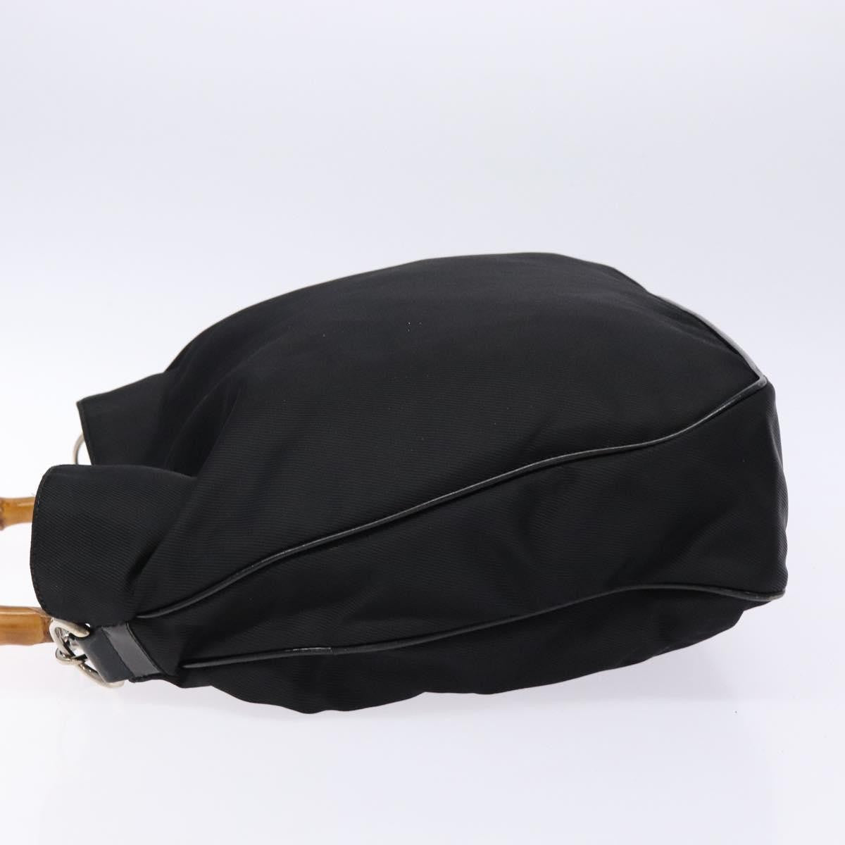Gucci Vintage Bamboo Handle Tote Nylon Black Nylon Bag (Pre-Loved)
