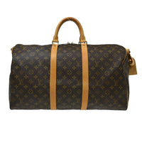Louis Vuitton Keepall Bandouliere Bag Monogram Canvas Brown Canvas Travel Bag Bag (Authentic Pre-Loved)