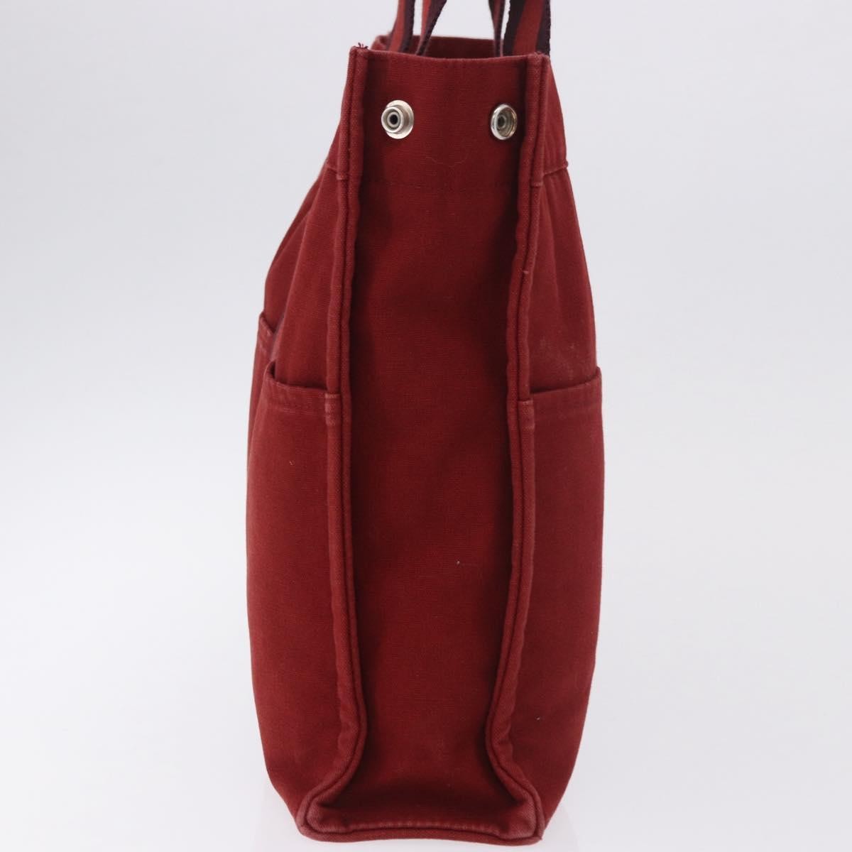 Hermes Fourre Tout Tote Canvas Red Canvas Tote Bag Bag (Pre-Loved)