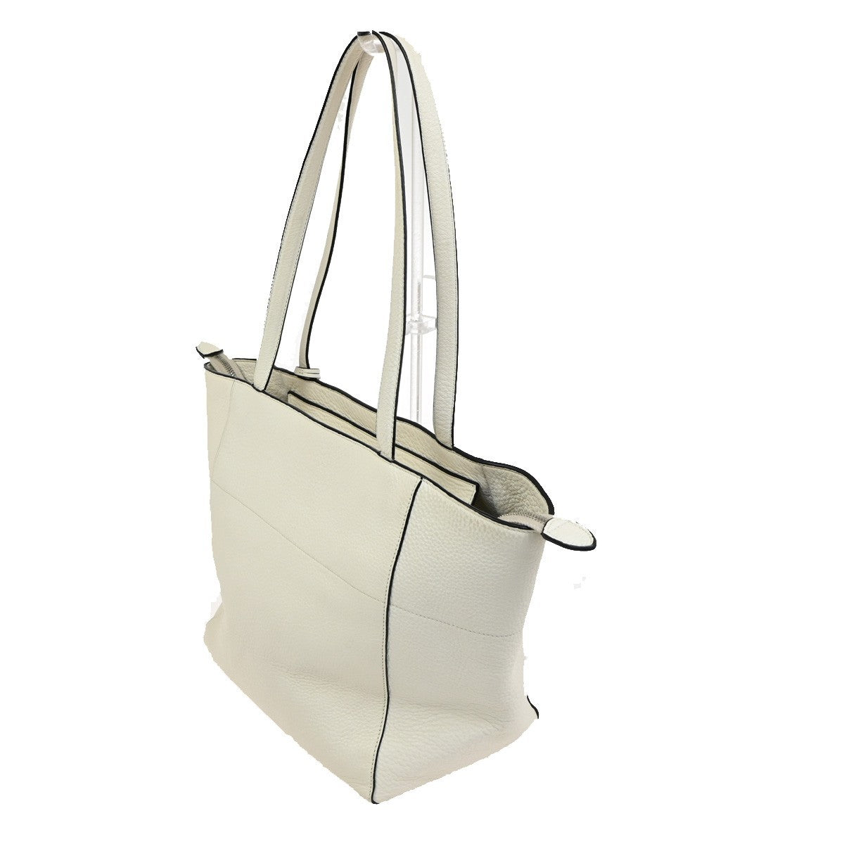 Prada Vintage Tote Leather White Leather Tote Bag Bag (Authentic Pre-Loved)