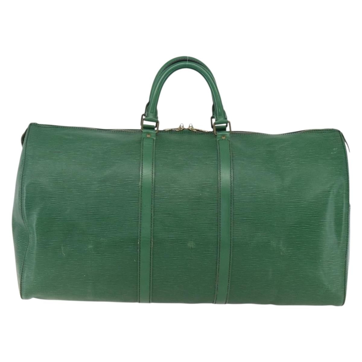 Louis Vuitton Keepall Bag Epi Leather Green Leather Travel Bag Bag (Pre-Loved)