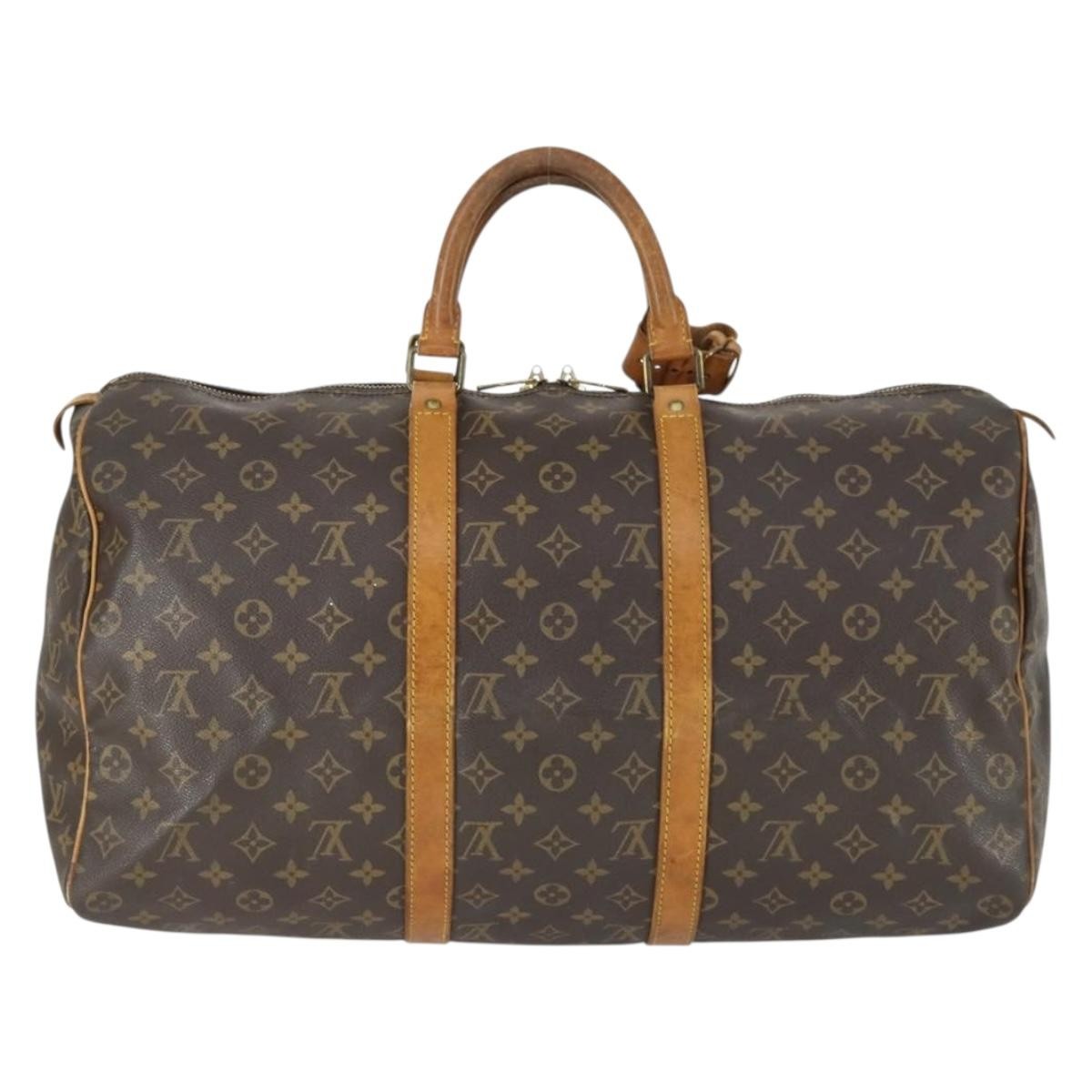 Louis Vuitton Keepall Bag Monogram Canvas Brown Canvas Travel Bag Bag (Authentic Pre-Loved)
