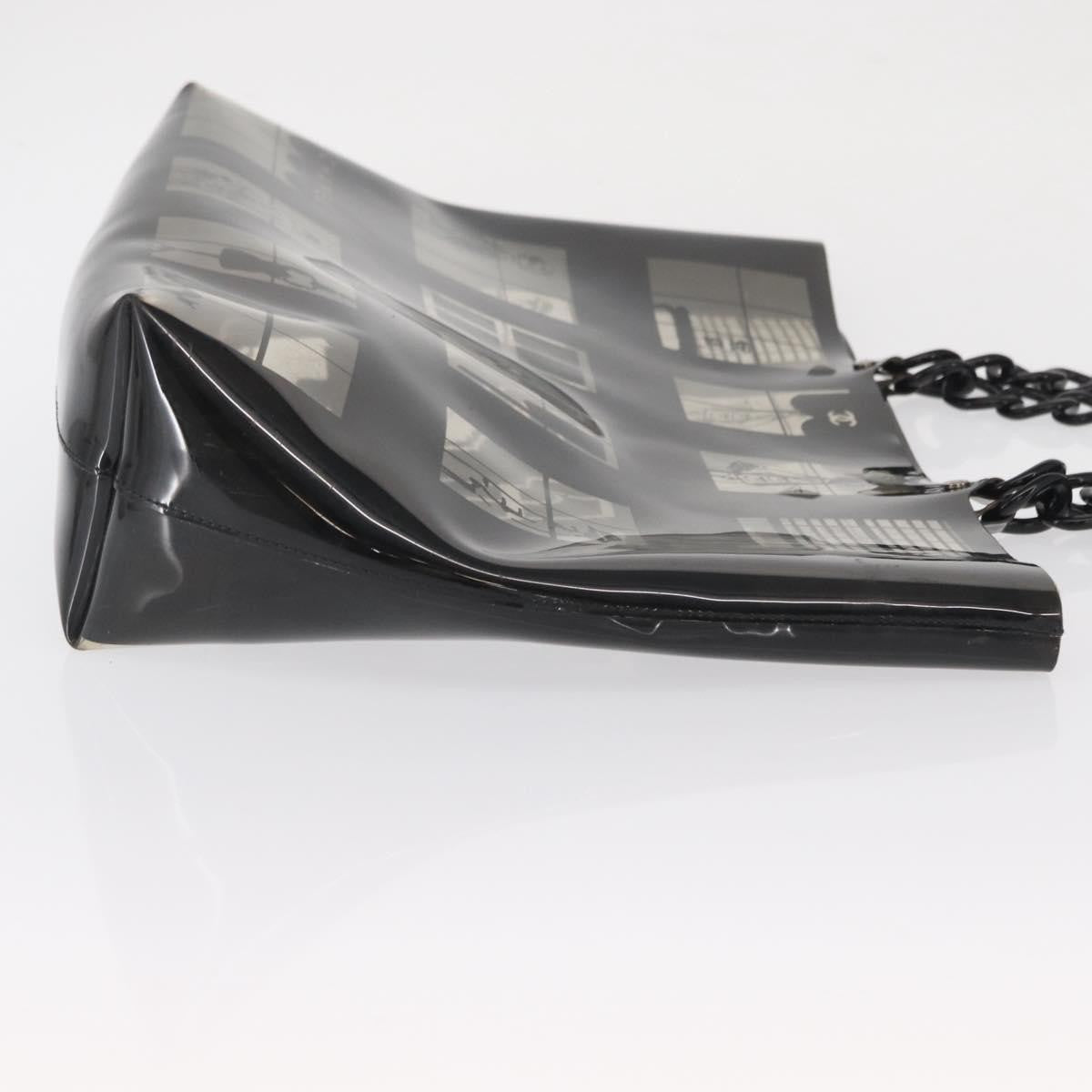 Chanel Coco Window Tote Printed Vinyl Black Plastic Tote Bag Bag (Authentic Pre-Loved)