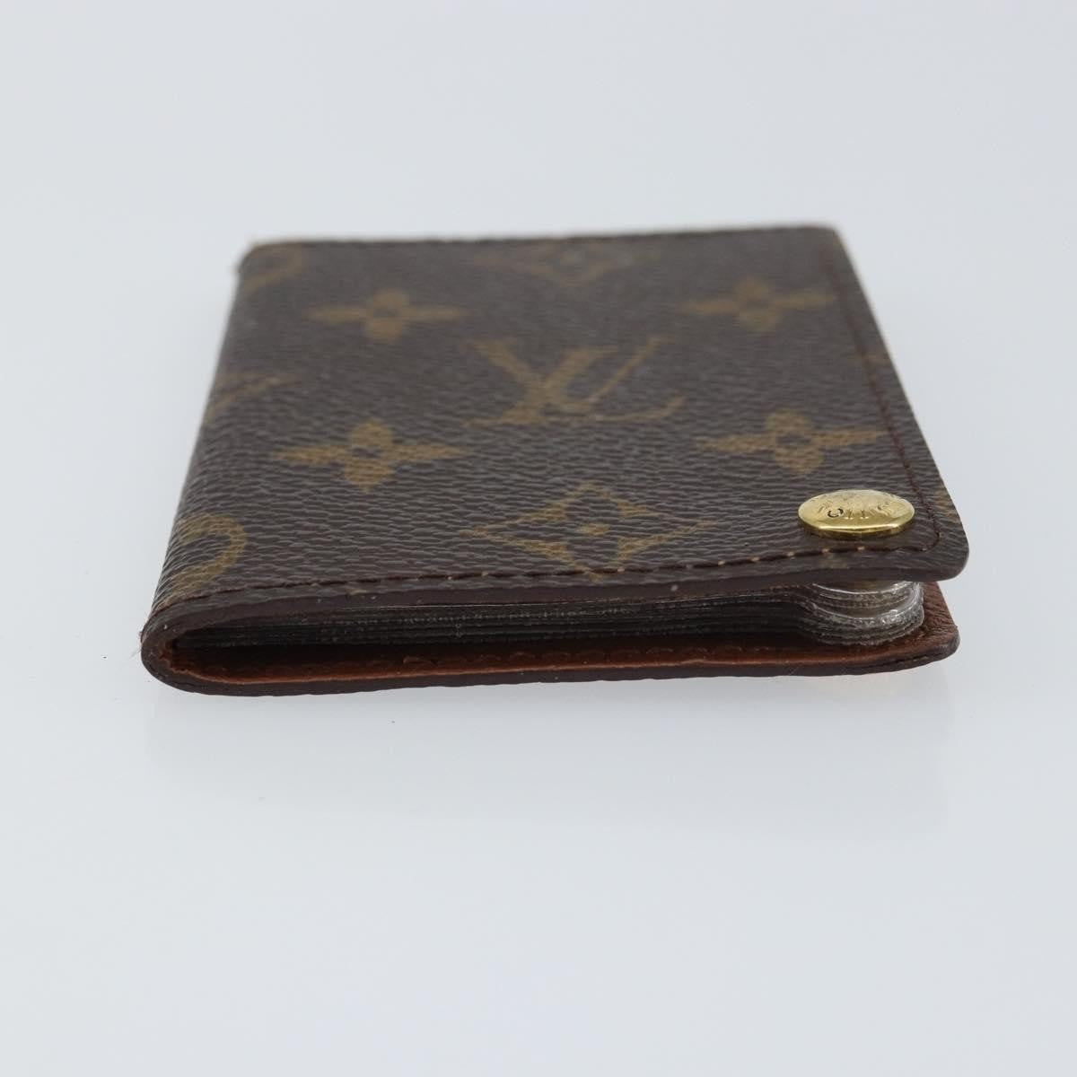 Louis Vuitton Porte Cartes Pression Card Case Monogram Canvas Brown Canvas Card Holders Accessory (Authentic Pre-Loved)
