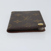 Louis Vuitton Porte Cartes Pression Card Case Monogram Canvas Brown Canvas Card Holders Accessory (Authentic Pre-Loved)