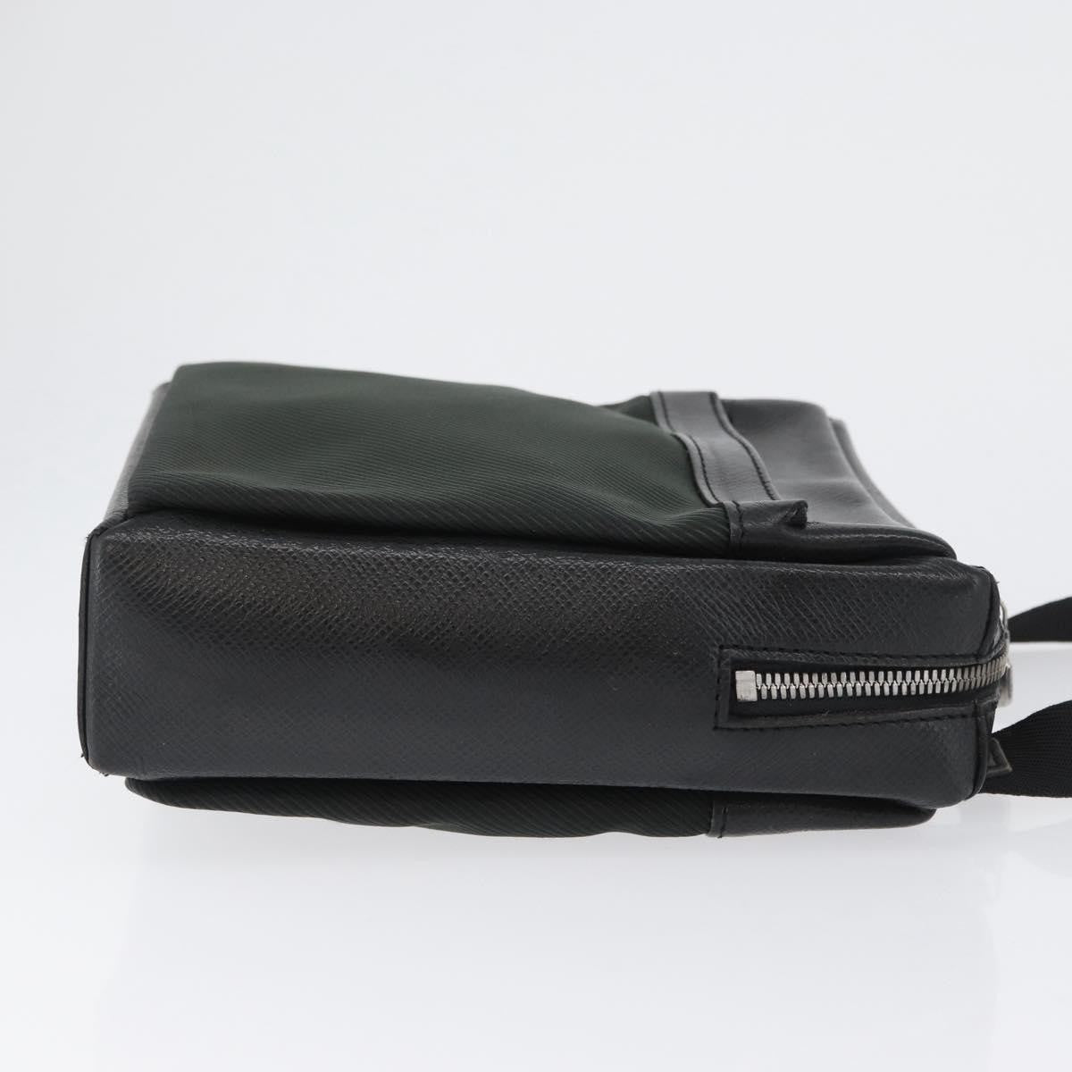 Louis Vuitton Sayan Messenger Bag Taiga Leather And Canvas Black Leather Shoulder Bag Bag (Authentic Pre-Loved)