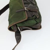 Prada Vintage Shoulder Bag Nylon And Leather Green Nylon Shoulder Bag Bag (Authentic Pre-Loved)