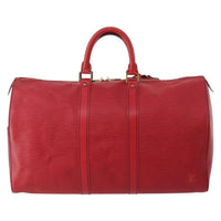 Louis Vuitton Keepall Bag Epi Leather Red Leather Travel Bag Bag (Authentic Pre-Loved)