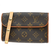 Louis Vuitton Florentine Waist Bag Monogram Canvas Brown Leather Clutche & Pouche Bag (Authentic Pre-Loved)