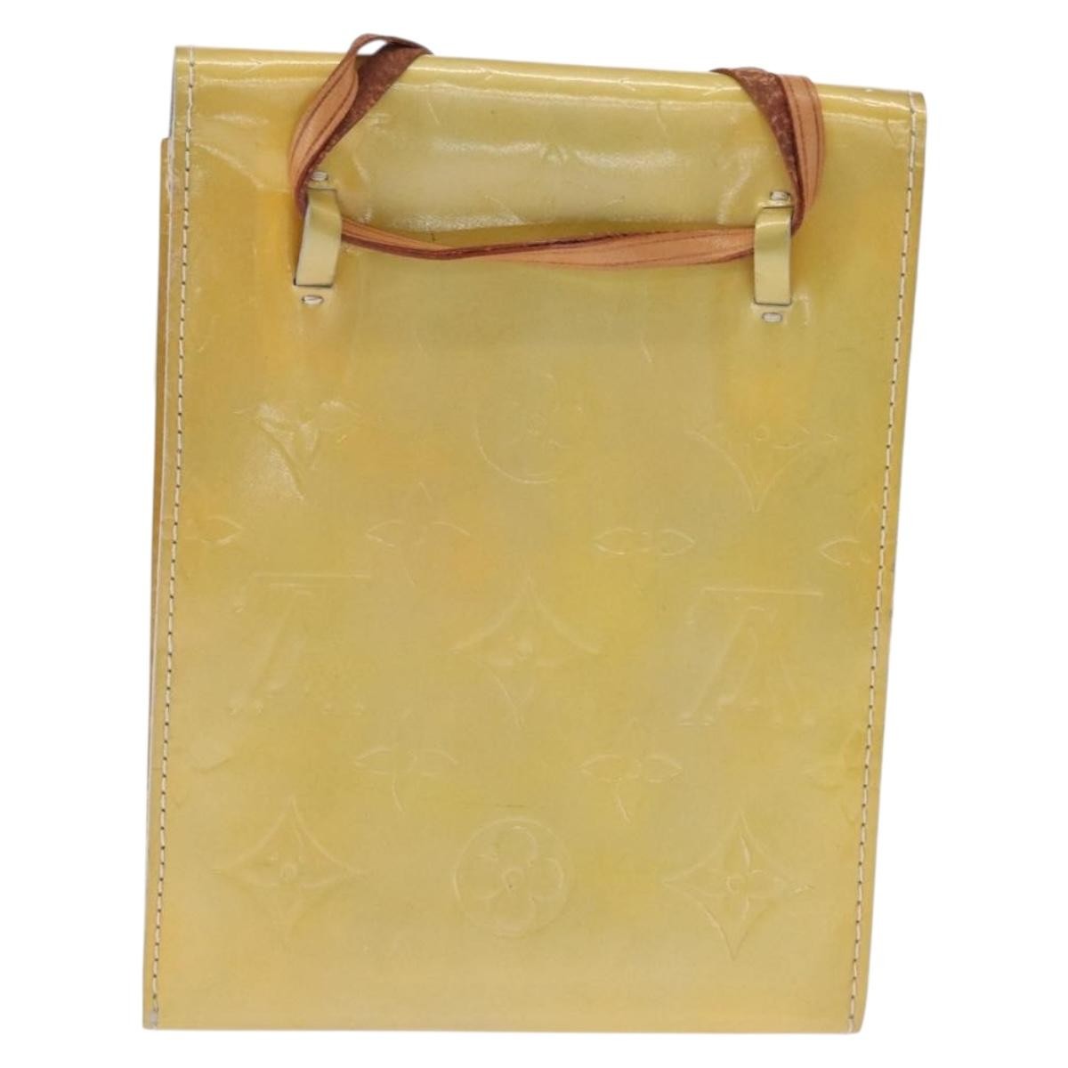 Louis Vuitton Mott Handbag Monogram Vernis Beige Patent_Leather Clutche & Pouche Bag (Pre-Loved)
