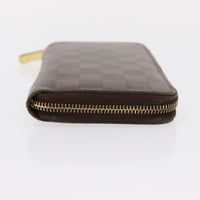 Louis Vuitton Zippy Wallet Nm Damier Brown Canvas Wallets Accessory (Authentic Pre-Loved)