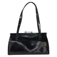 Salvatore Ferragamo Vintage Tote Bag Patent Leather Black Patent_Leather Tote Bag Bag (Pre-Loved)