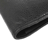 Chanel Chanel V Stitch Chevron Long Bifold Wallet Pink Chevron Black Calfskin Wallets Accessory (Authentic Pre-Loved)