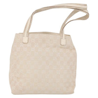 Gucci Double Pocket Tote Gg Canvas Ecru Canvas Handbag (Authentic Pre-Loved)