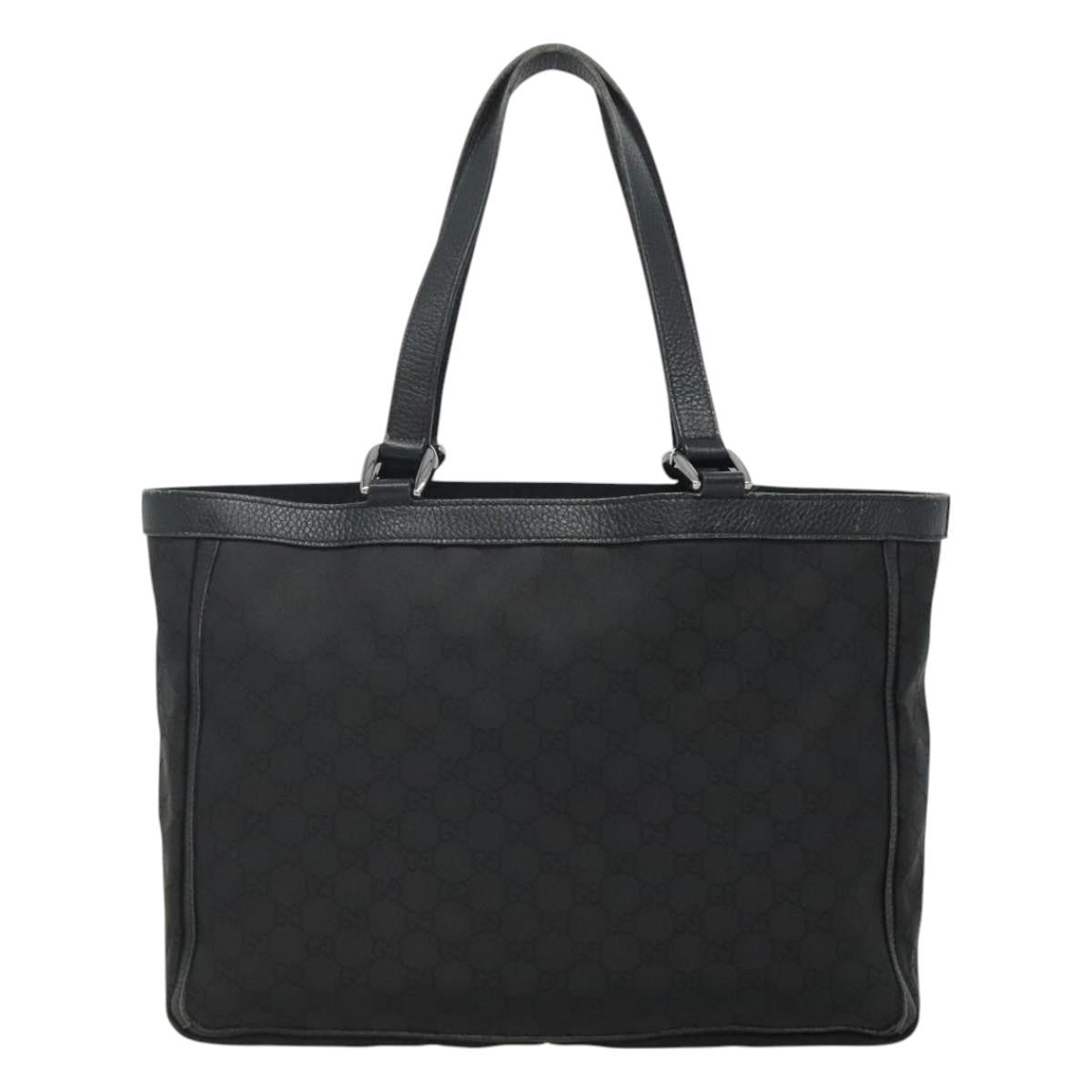Gucci Abbey Pocket Tote Gg Canvas Black Canvas Tote Bag Bag (Pre-Loved)