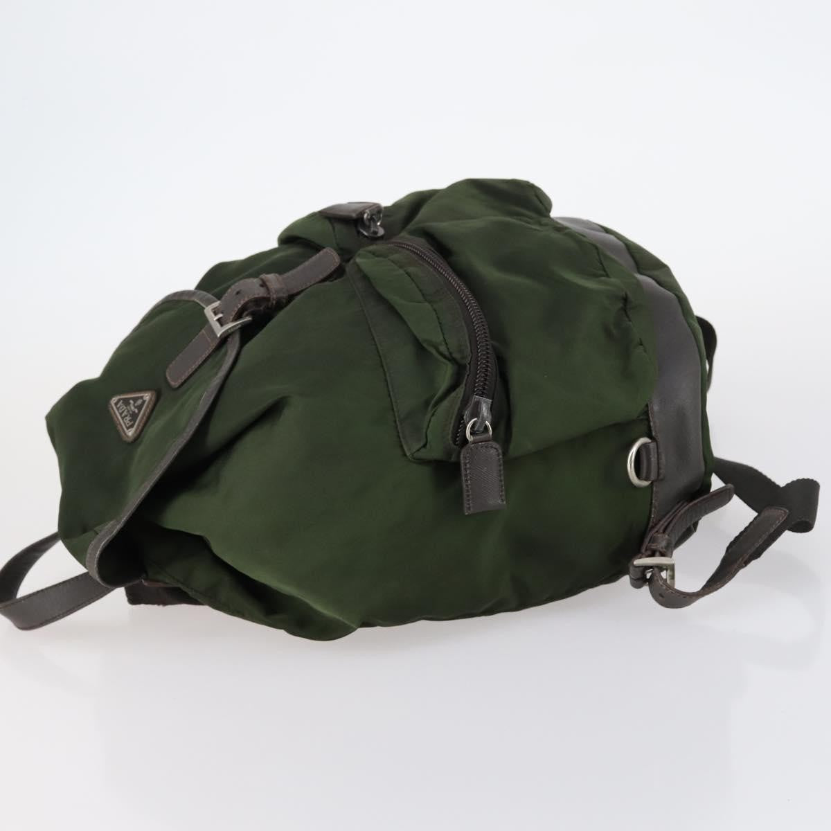 Prada Double Front Pocket Backpack Tessuto Khaki Nylon Backpack Bag (Authentic Pre-Loved)