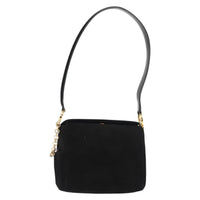 Salvatore Ferragamo Gancini Shoulder Bag Suede Black Suede Shoulder Bag Bag (Authentic Pre-Loved)