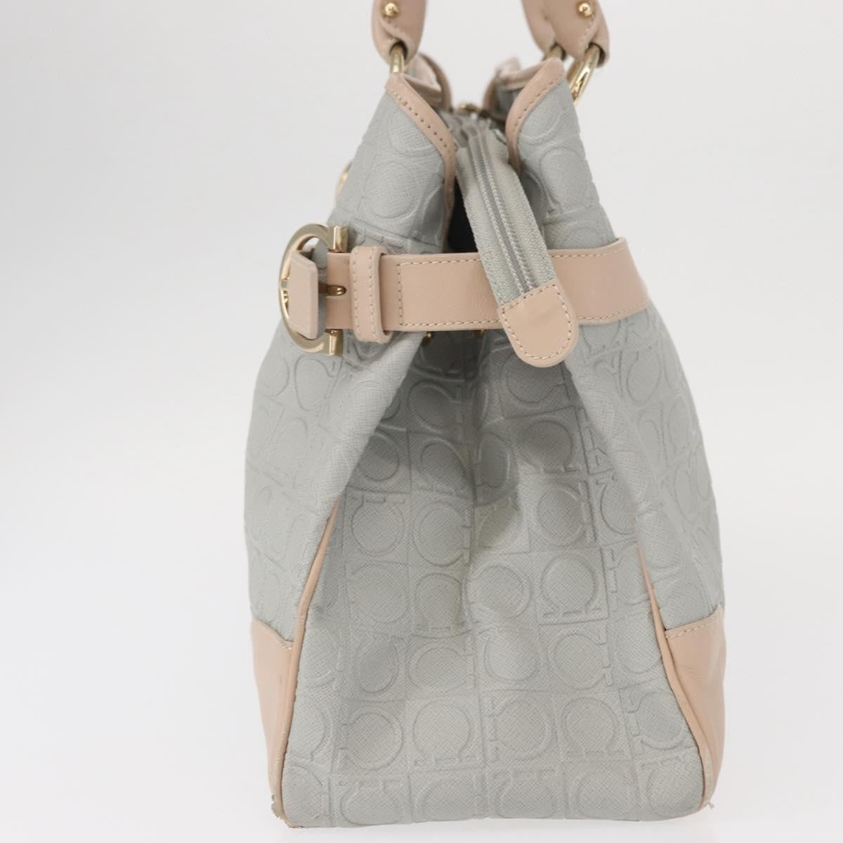 Salvatore Ferragamo Gancini Tote Leather Gray Leather Tote Bag Bag (Pre-Loved)
