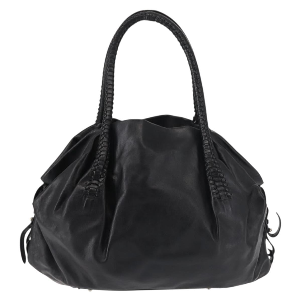 Salvatore Ferragamo Gancini Tote Leather Black Leather Tote Bag Bag (Authentic Pre-Loved)