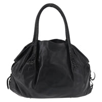 Salvatore Ferragamo Gancini Tote Leather Black Leather Tote Bag Bag (Authentic Pre-Loved)