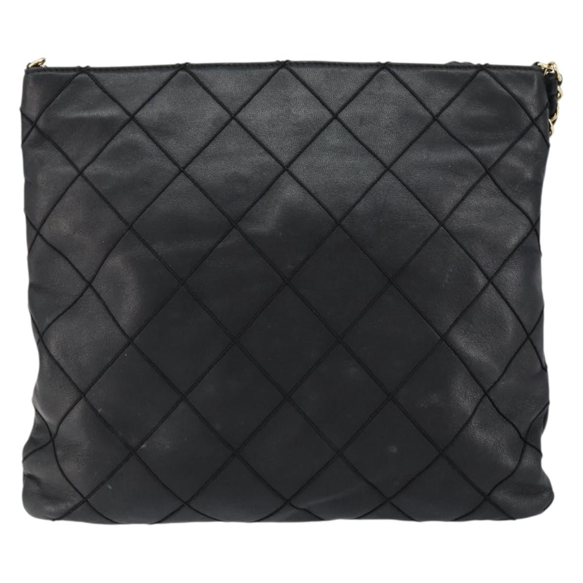 Chanel Vintage Shoulder Bag Leather Black Leather Shoulder Bag Bag (Authentic Pre-Loved)