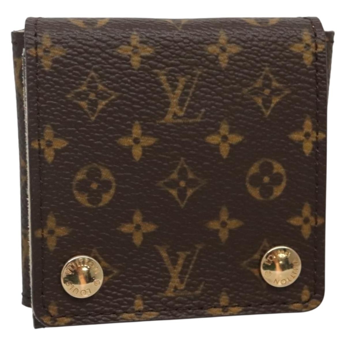 Louis Vuitton Case Jewelry Box Canvas Brown Canvas Wallets Accessory (Authentic Pre-Loved)