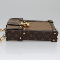 Louis Vuitton Vertical Trunk Pochette Reverse Monogram Canvas Brown Canvas Clutche & Pouche Bag (Authentic Pre-Loved)