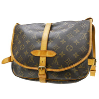 Louis Vuitton Saumur Handbag Monogram Canvas Brown Canvas Shoulder Bag Bag (Authentic Pre-Loved)