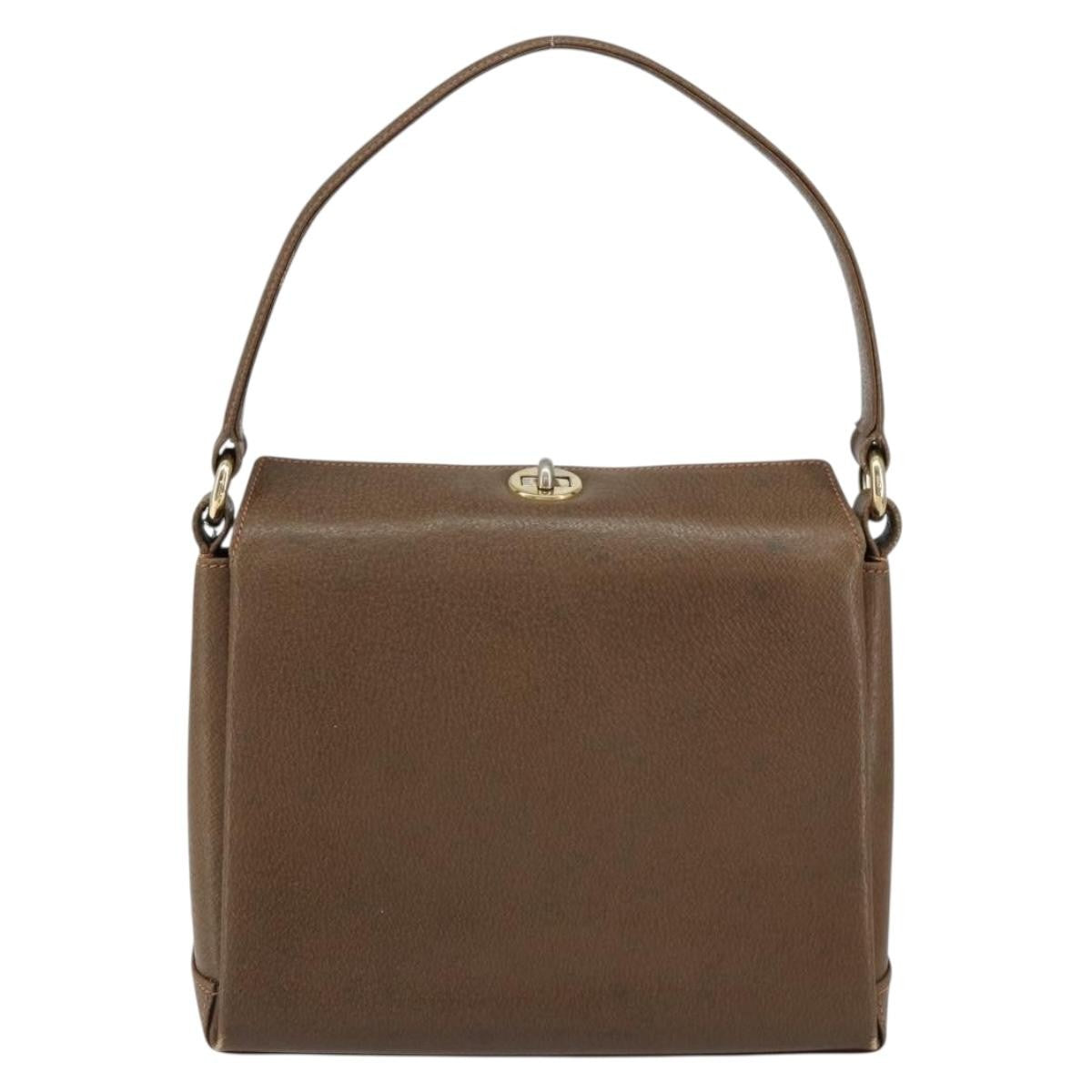 Gucci Vintage Shoulder Bag Leather Brown Leather Shoulder Bag Bag (Authentic Pre-Loved)