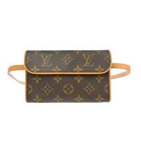 Louis Vuitton Florentine Waist Bag Monogram Canvas Brown Canvas Clutche & Pouche Bag (Authentic Pre-Loved)