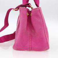 Prada Canapa Convertible Tote Canvas Pink Canvas Tote Bag Bag (Authentic Pre-Loved)