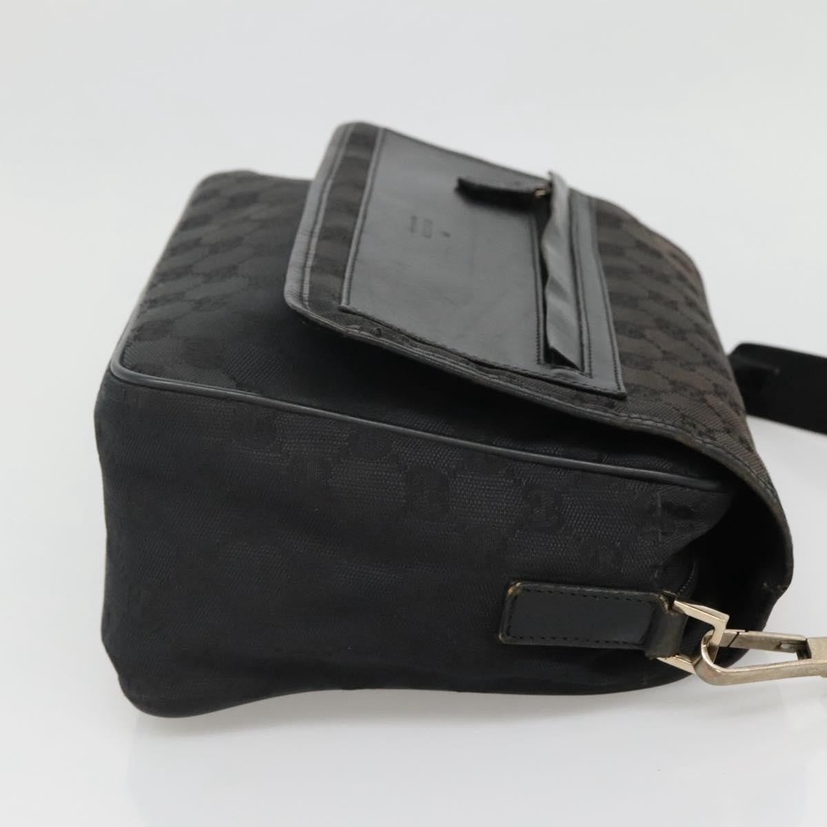 Gucci Flap Messenger Bag Gg Coated Canvas Black Canvas Shoulder Bag Bag (Authentic Pre-Loved)