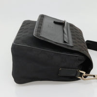 Gucci Flap Messenger Bag Gg Coated Canvas Black Canvas Shoulder Bag Bag (Authentic Pre-Loved)