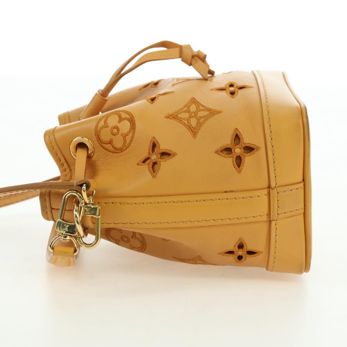 Louis Vuitton Noe Nm Handbag Perforated And Embroidered Monogram Leather Yellow Leather Shoulder Bag Bag (Pre-Loved)