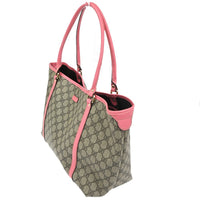 Gucci Joy Tote Gg Coated Canvas With Leather Brown Leather Tote Bag Bag (Pre-Loved)