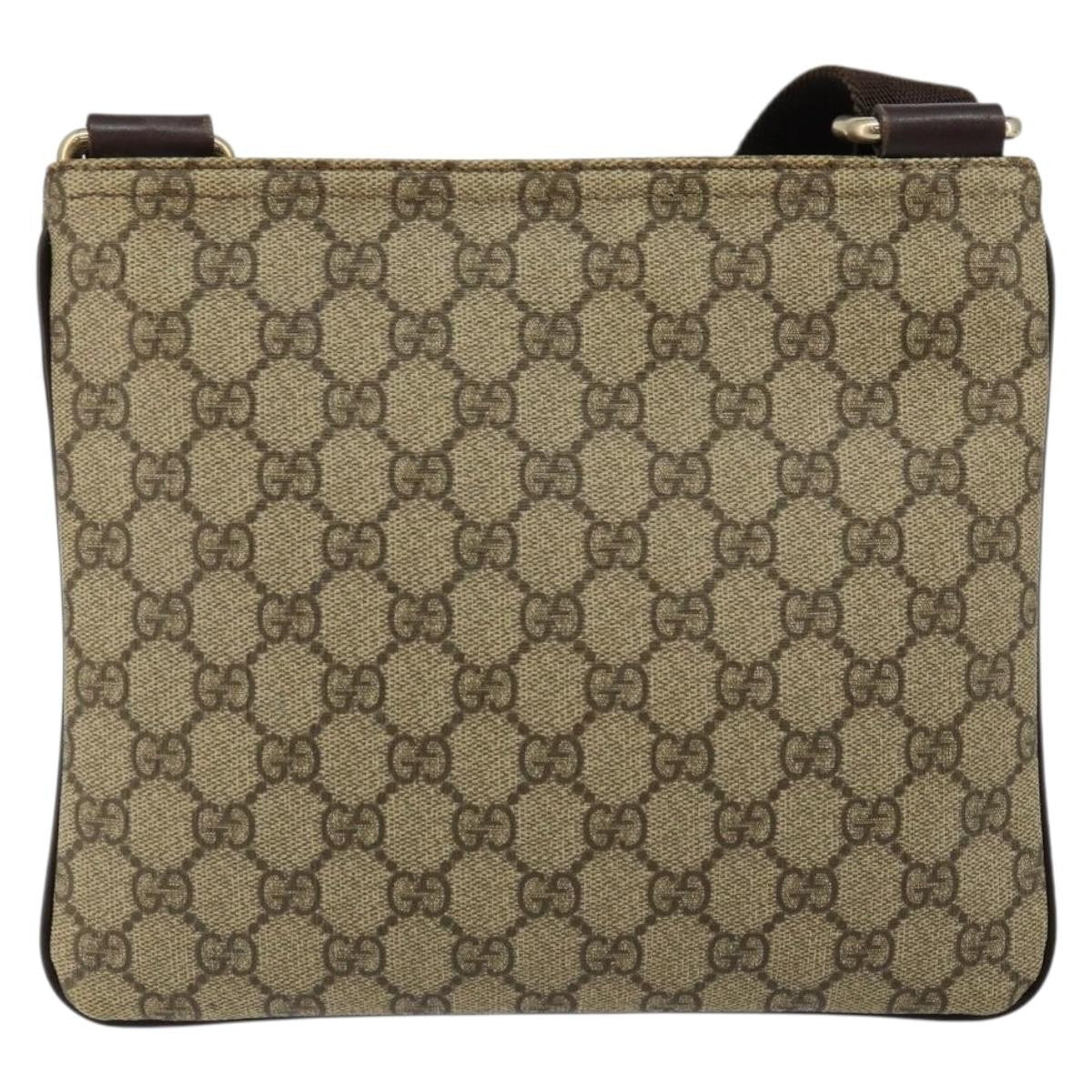 Gucci Flat Messenger Bag Gg Canvas Beige Canvas Shoulder Bag Bag (Pre-Loved)