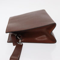 Salvatore Ferragamo Vintage Clutch Bag Leather Brown Leather Clutche & Pouche Bag (Authentic Pre-Loved)