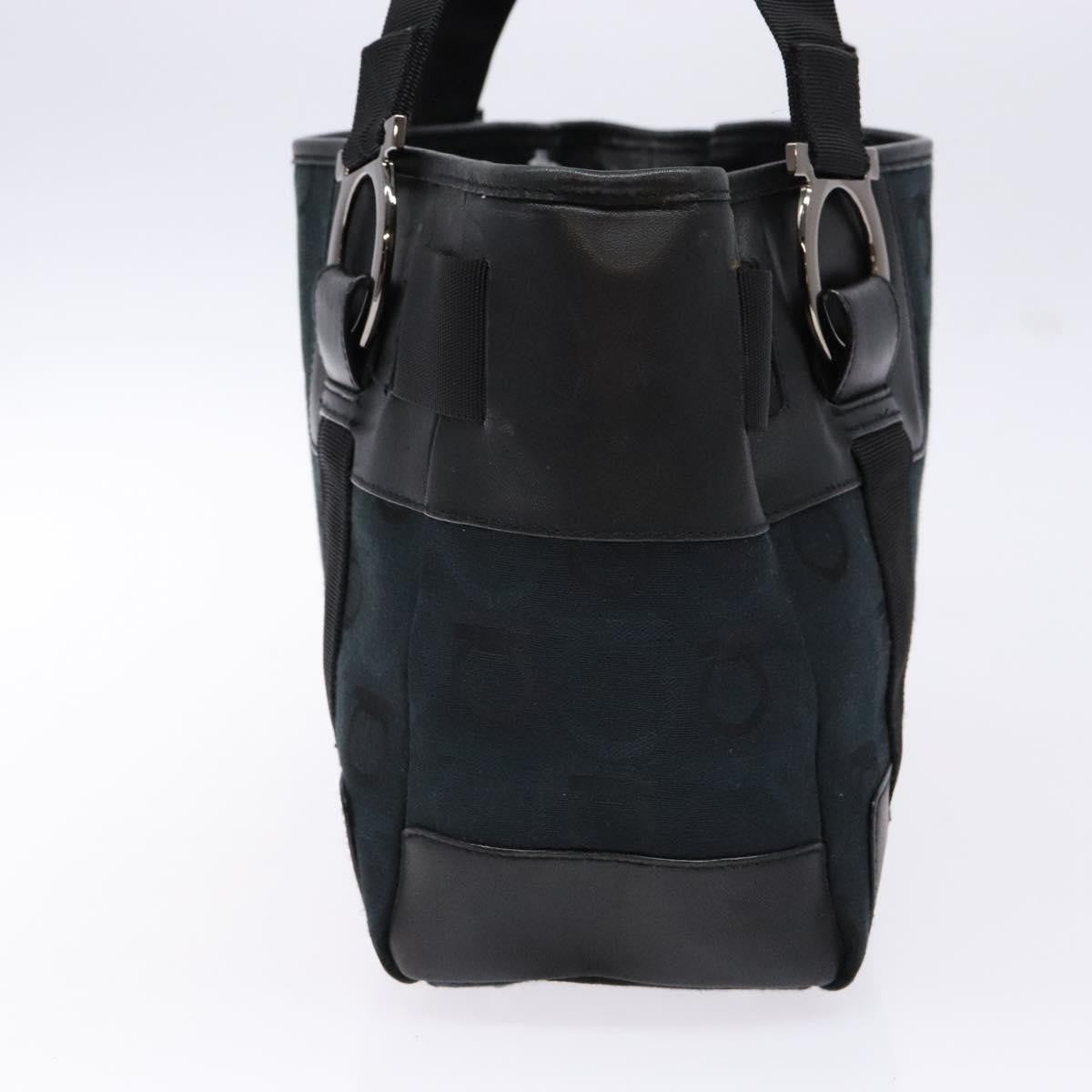 Salvatore Ferragamo Gancini Tote Canvas Black Canvas Tote Bag Bag (Authentic Pre-Loved)