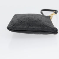 Louis Vuitton Selene Pochette Mahina Leather Black Leather Clutche & Pouche Bag (Pre-Loved)
