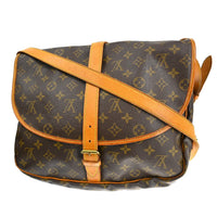 Louis Vuitton Saumur Handbag Monogram Canvas Brown Canvas Shoulder Bag Bag (Authentic Pre-Loved)