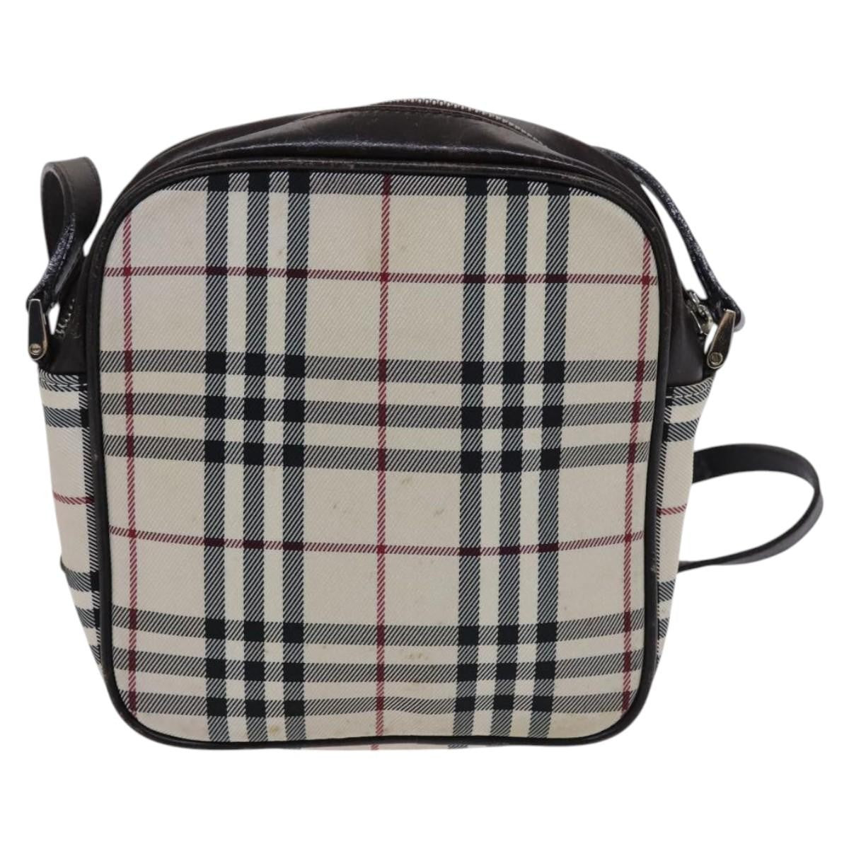 Burberry Nova Check Shoulder Bag Canvas And Leather Beige Canvas Shoulder Bag Bag (Authentic Pre-Loved)