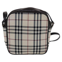 Burberry Nova Check Shoulder Bag Canvas And Leather Beige Canvas Shoulder Bag Bag (Authentic Pre-Loved)