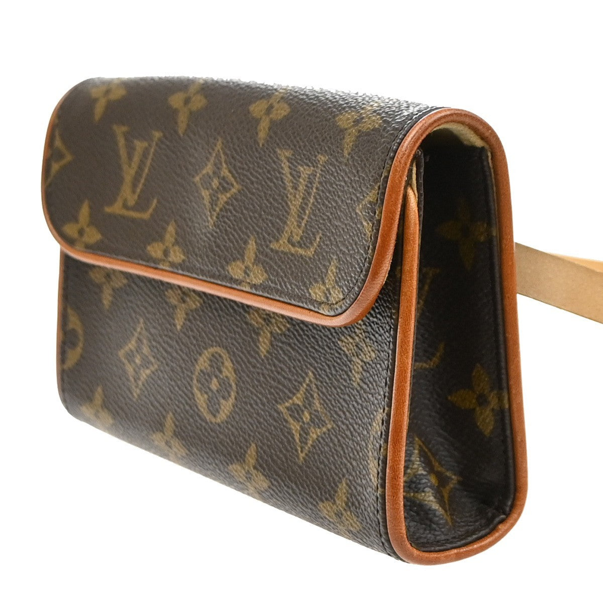Louis Vuitton Florentine Waist Bag Monogram Canvas Brown Leather Clutche & Pouche Bag (Authentic Pre-Loved)