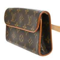 Louis Vuitton Florentine Waist Bag Monogram Canvas Brown Leather Clutche & Pouche Bag (Authentic Pre-Loved)