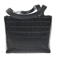 Chanel Chanel Chocolate Bar Cc Tote Quilted Leather Black Leather Tote Bag Bag (Authentic Pre-Loved)