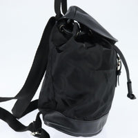 Salvatore Ferragamo Flap Buckle Backpack Printed Neoprene Black Nylon Backpack Bag (Authentic Pre-Loved)
