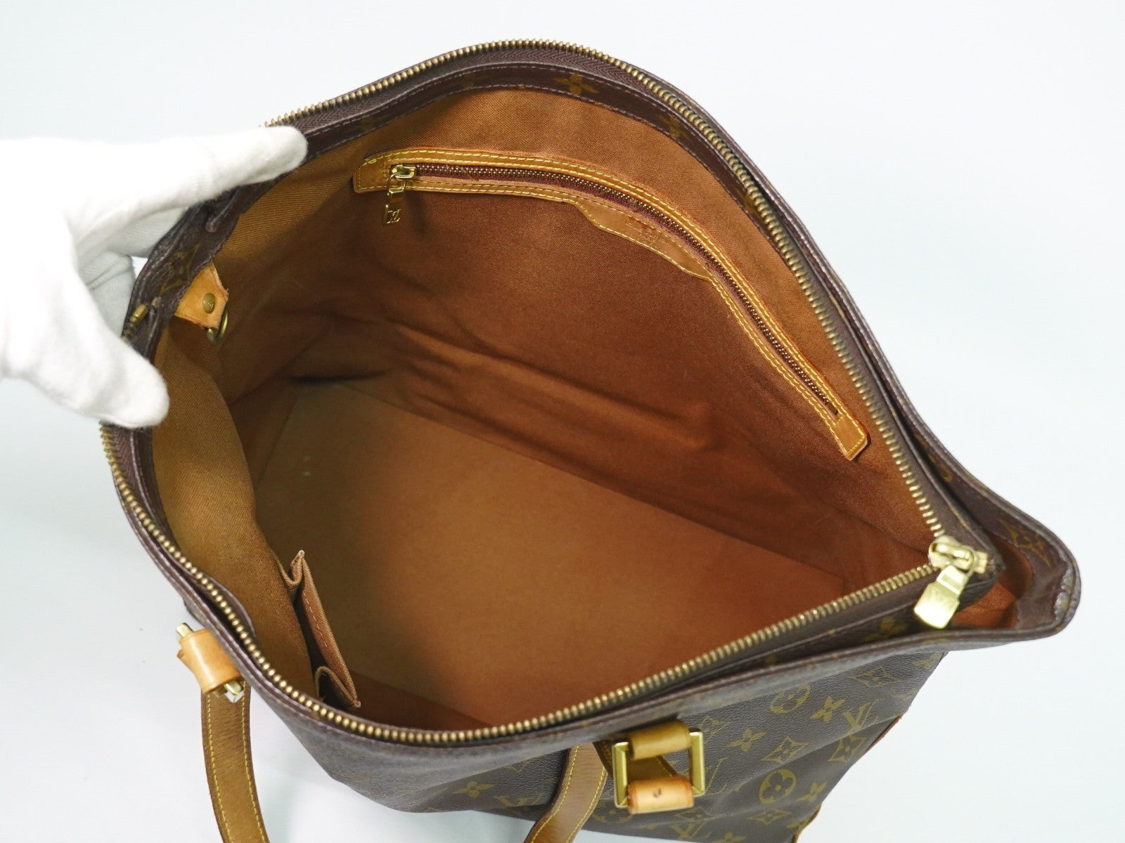 Louis Vuitton Cabas Mezzo Monogram Canvas Brown Canvas Tote Bag Bag (Pre-Loved)