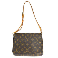 Louis Vuitton Musette Tango Handbag Monogram Canvas Brown Canvas Shoulder Bag Bag (Authentic Pre-Loved)