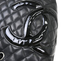 Chanel Cambon Tote Quilted Leather Black Calfskin Handbag (Pre-Loved)