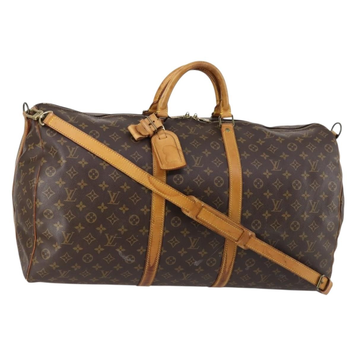 Louis Vuitton Keepall Bandouliere Bag Monogram Canvas Brown Canvas Travel Bag Bag (Authentic Pre-Loved)